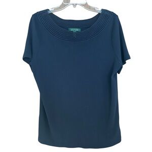 Women's Navy Top Ralph Lauren Sz 1X